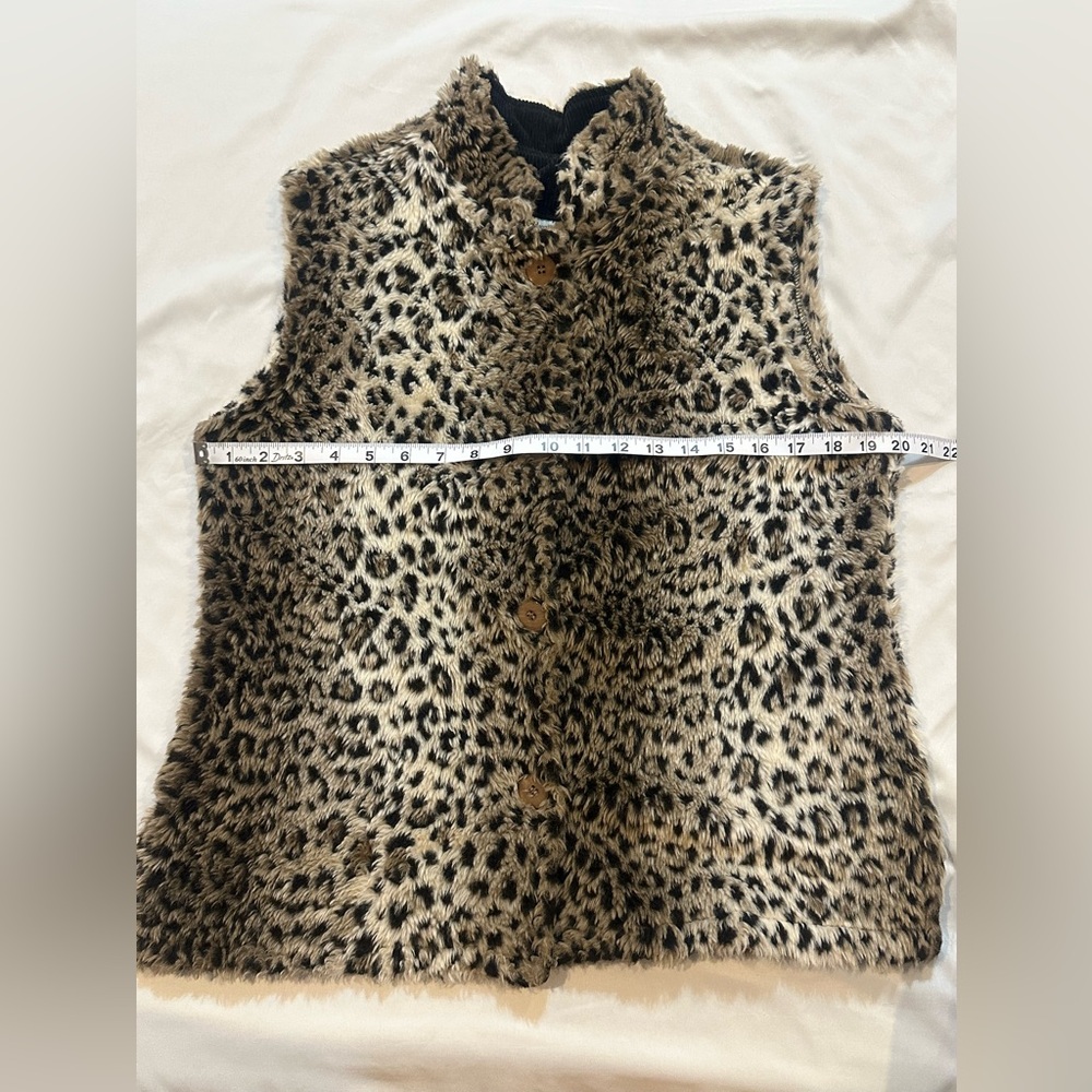 Coldwater Creek Leopard Print Faux Fur Vest - Picture 8 of 14